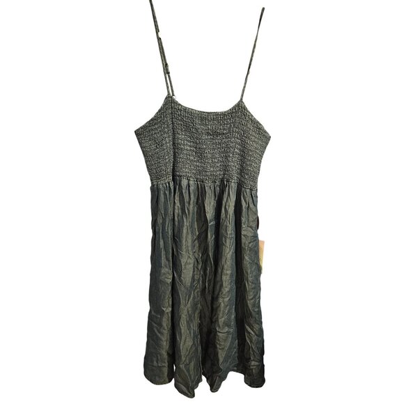 First Kick Maternity Women Dark Blue Denim Color Adjustable Maxi Dress Sz L NWT - Picture 1 of 10